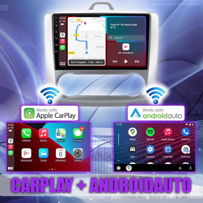 PANTALLA GPS FORD FOCUS MK2 2004-2011 9 PULGADAS CARPLAY