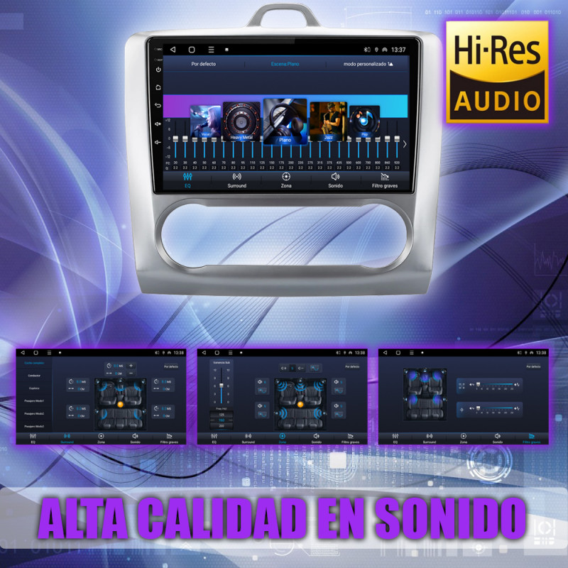 PANTALLA GPS FORD FOCUS MK2 2004-2011 9 PULGADAS CARPLAY
