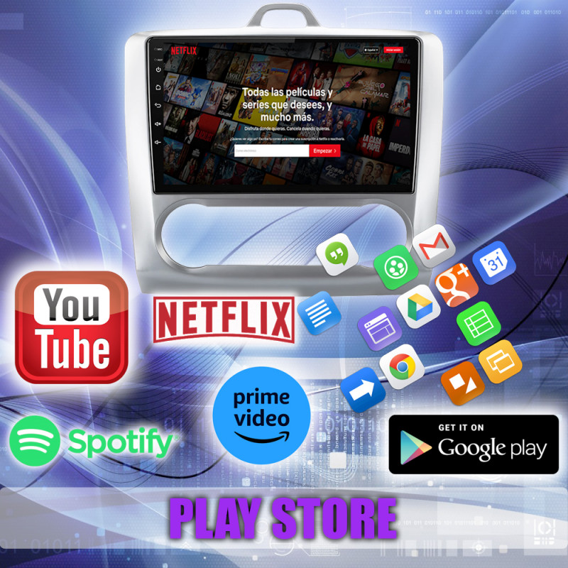 PANTALLA GPS FORD FOCUS MK2 2004-2011 9 PULGADAS CARPLAY