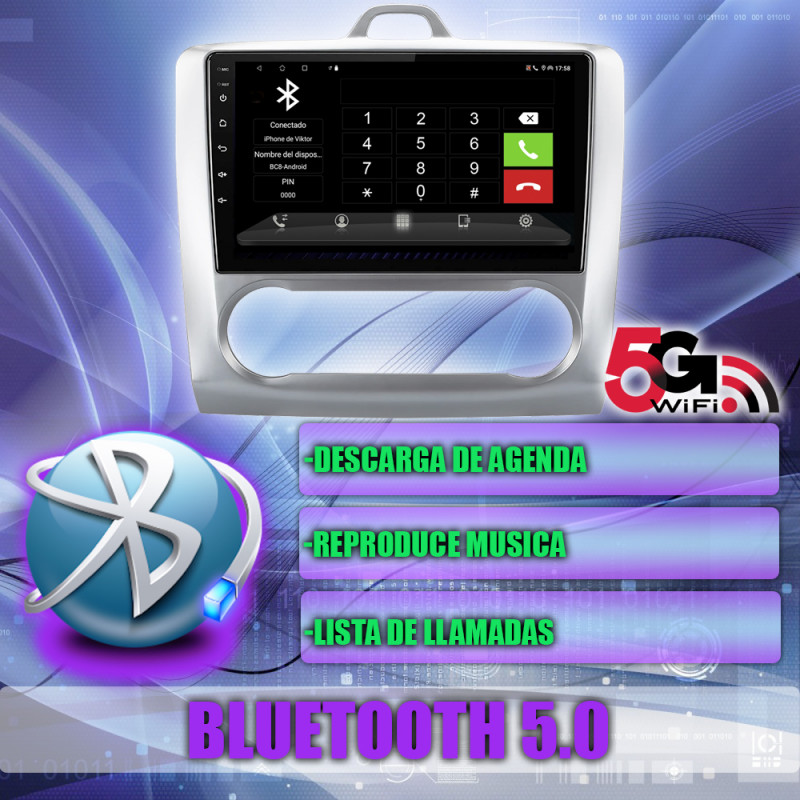 PANTALLA GPS FORD FOCUS MK2 2004-2011 9 PULGADAS CARPLAY
