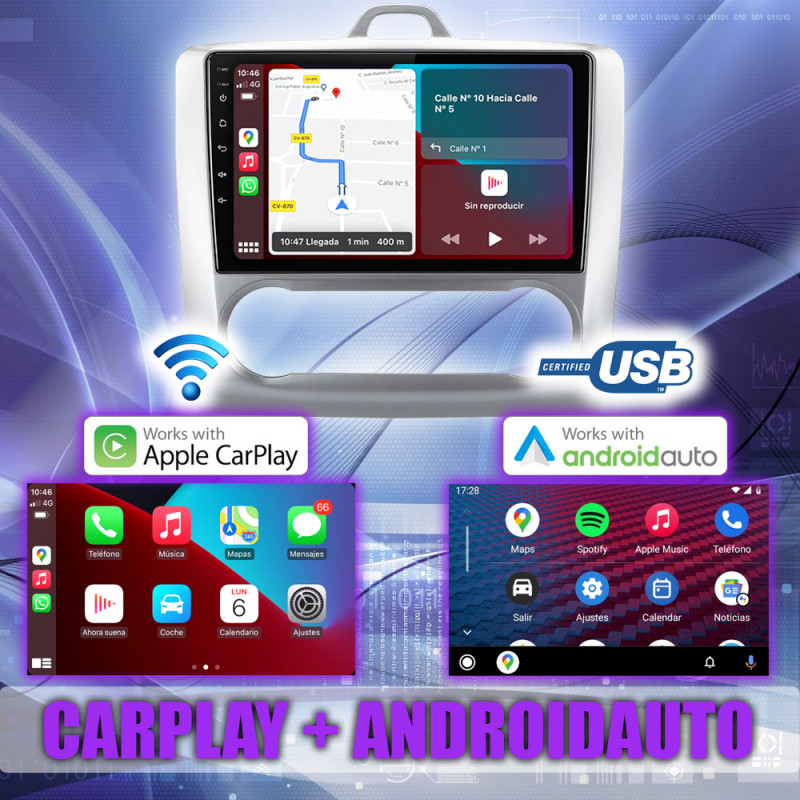 PANTALLA GPS FORD FOCUS MK2 2004-2011 9 PULGADAS CARPLAY