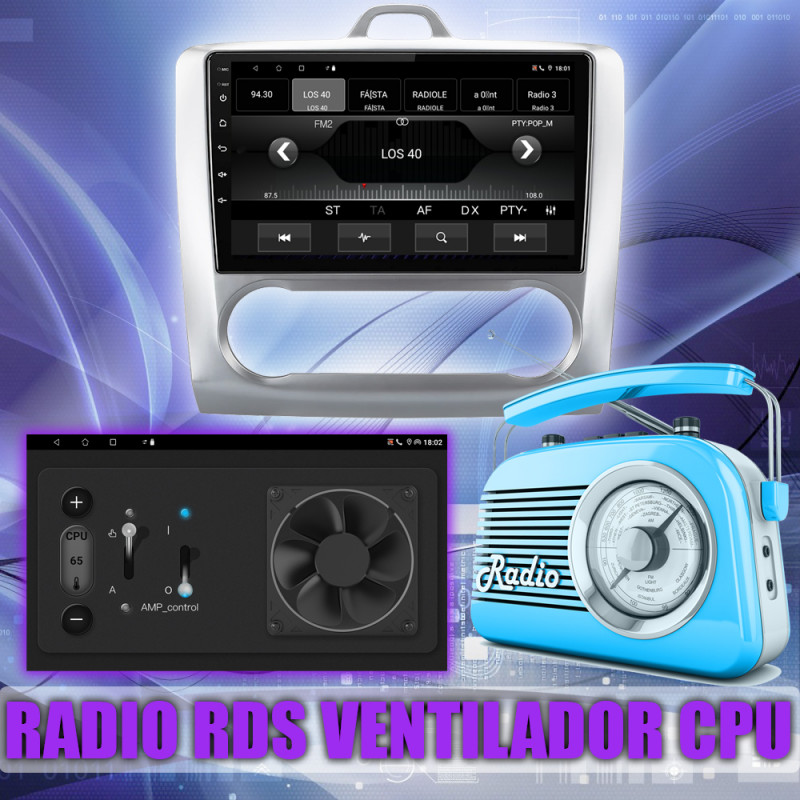 PANTALLA GPS FORD FOCUS MK2 2004-2011 9 PULGADAS CARPLAY