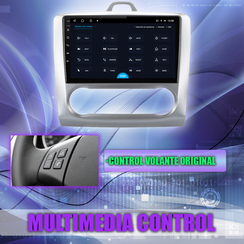 PANTALLA GPS FORD FOCUS MK2 2004-2011 9 PULGADAS CARPLAY