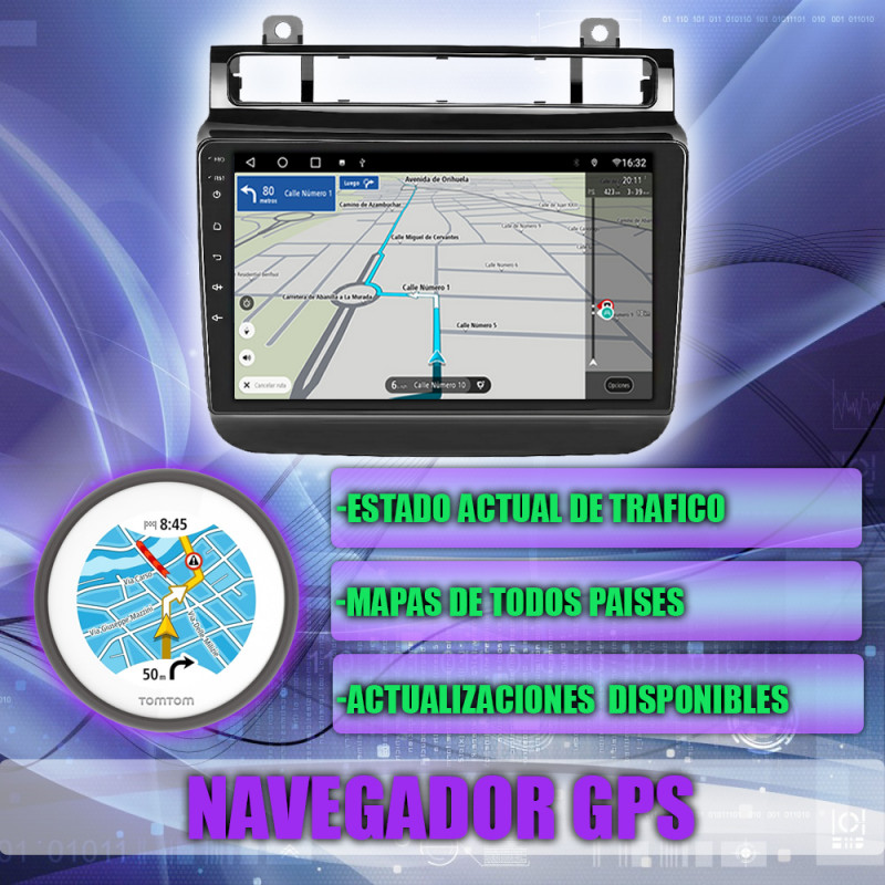 PANTALLA GPS VOLKSWAGEN TOUAREG 2011-2017 9 PULGADAS CARPLAY