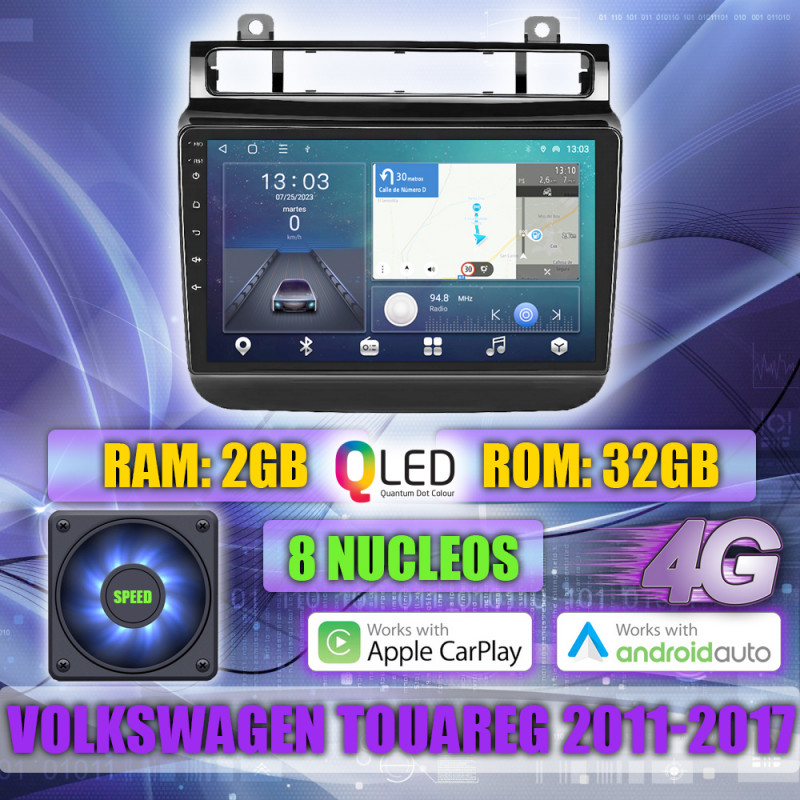 PANTALLA GPS VOLKSWAGEN TOUAREG 2011-2017 9 PULGADAS CARPLAY