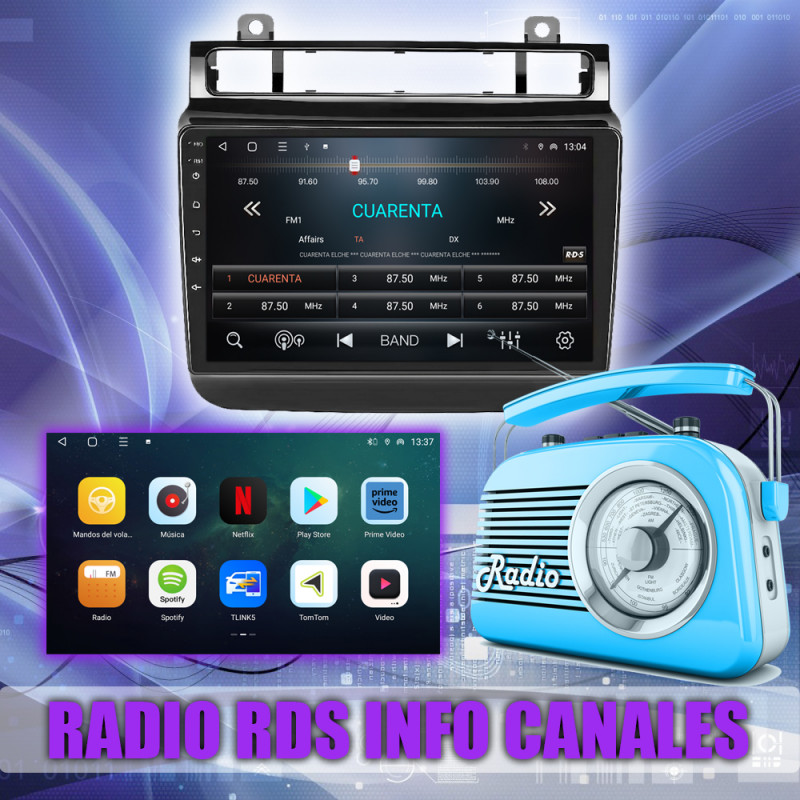 PANTALLA GPS VOLKSWAGEN TOUAREG 2011-2017 9 PULGADAS CARPLAY