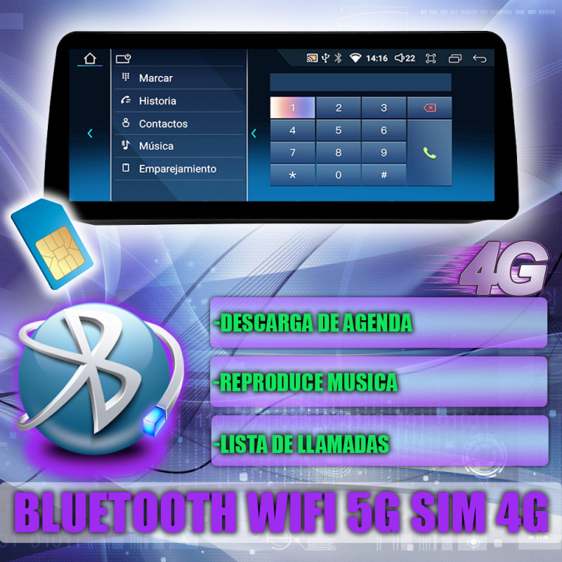 PANTALLA GPS BMW SERIE 5 E60 2005-2008 CARPLAY ANDROID AUTO