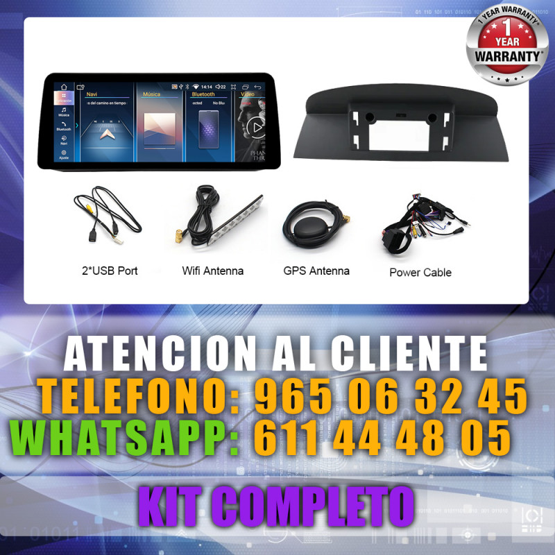 PANTALLA GPS BMW SERIE 5 E60 2005-2008 CARPLAY ANDROID AUTO