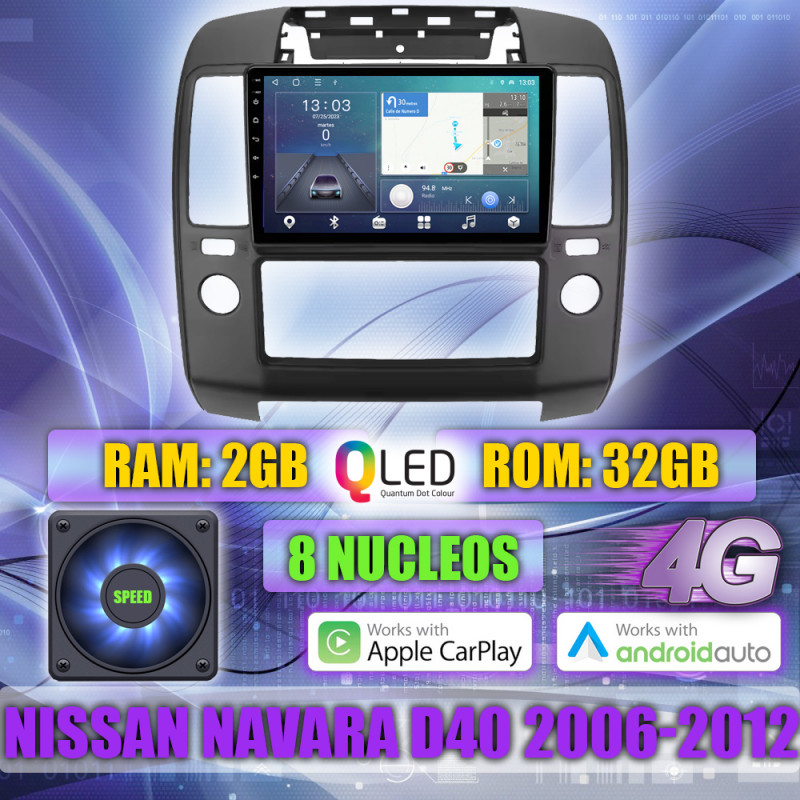 PANTALLA GPS NISSAN NAVARA D40 2006-2012 CARPLAY ANDROID AUTO