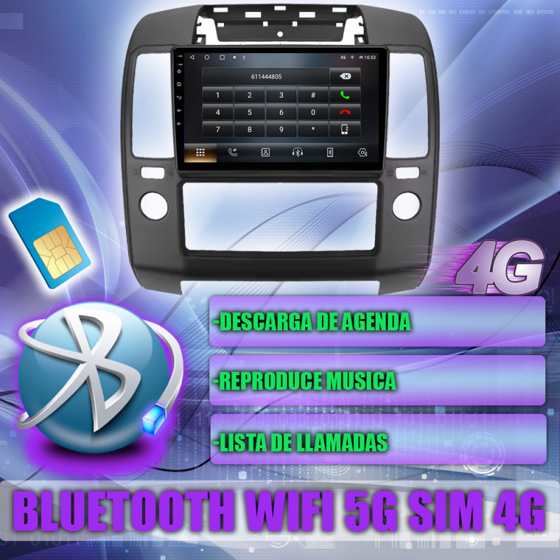 PANTALLA GPS NISSAN NAVARA D40 2006-2012 CARPLAY ANDROID AUTO