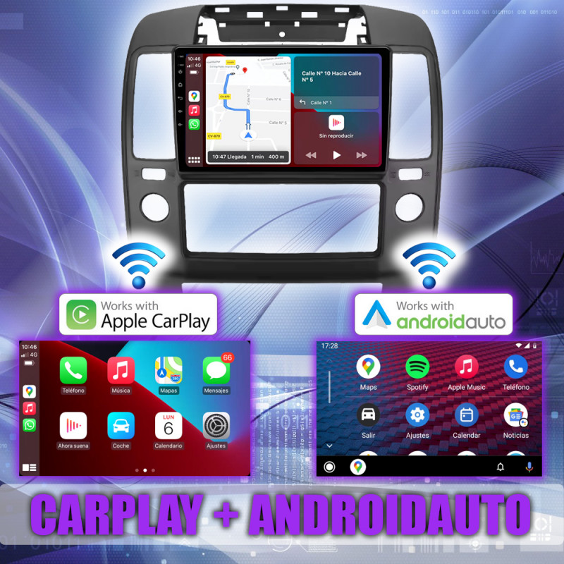PANTALLA GPS NISSAN NAVARA D40 2006-2012 CARPLAY ANDROID AUTO