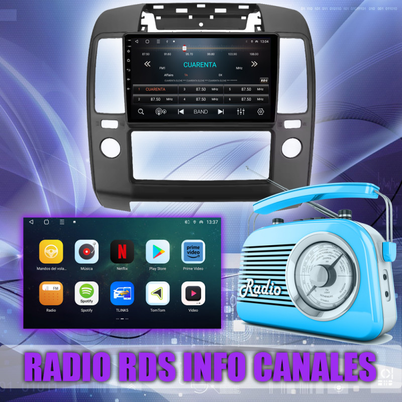 PANTALLA GPS NISSAN NAVARA D40 2006-2012 CARPLAY ANDROID AUTO