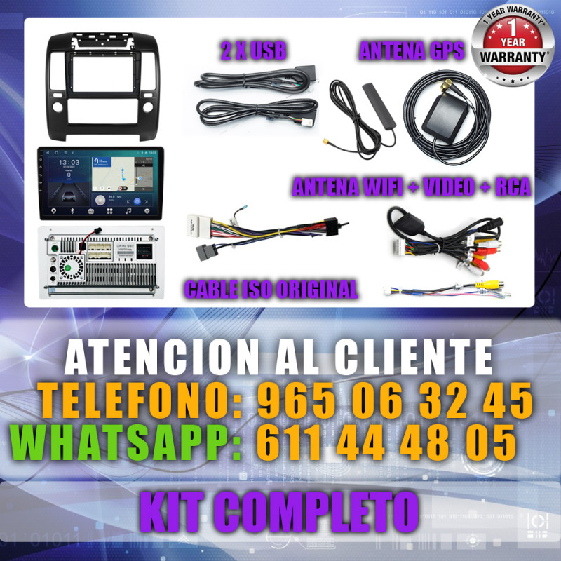 PANTALLA GPS NISSAN NAVARA D40 2006-2012 CARPLAY ANDROID AUTO