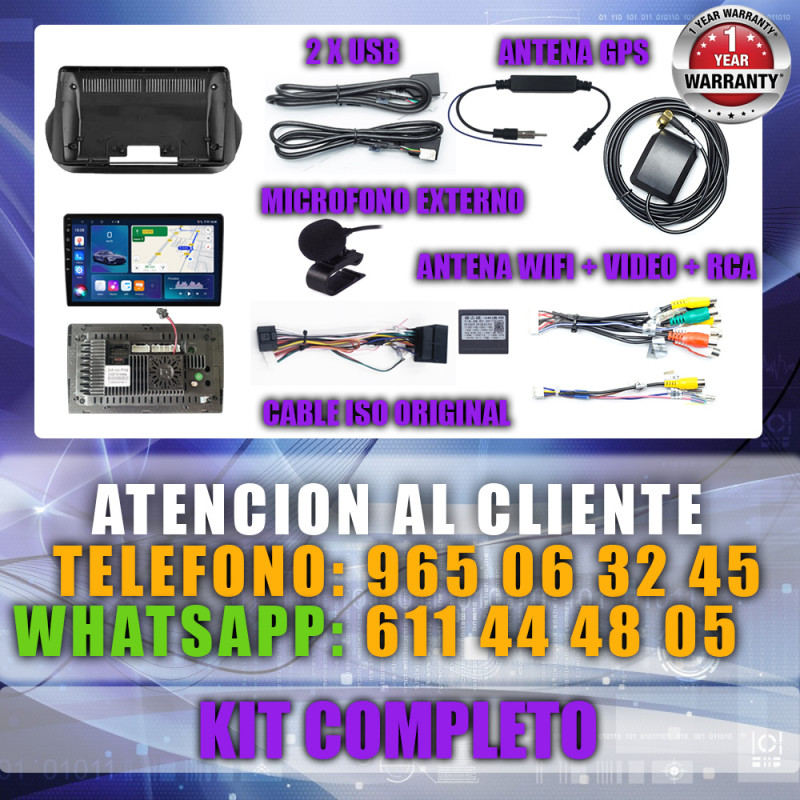 PANTALLA GPS PEUGEOT BIPPER, CITROEN NEMO, FIAT FIORINO QUBO