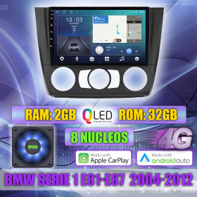 PANTALLA GPS BMW SERIE 1 E88 E82 E81 E87 2004-2012 VERSION AIRE MANUAL CARPLAY ANDROID AUTO TS18 QLED