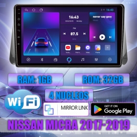 PANTALLA GPS NISSAN MICRA KICKS 2017-2019 10 PULGADAS ANDROID TS7