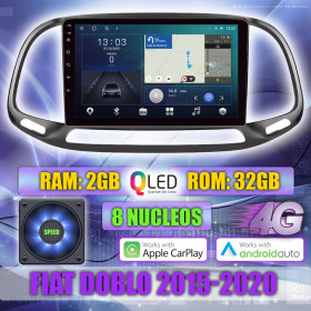 PANTALLA GPS FIAT DOBLO 2015-2020 CARPLAY ANDROID AUTO TS18 QLED