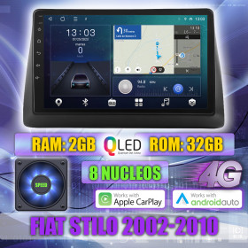 PANTALLA GPS FIAT STILO 2002-2010 CARPLAY ANDROID AUTO TS18 QLED