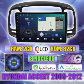 PANTALLA GPS HYUNDAI ACCENT 2009-2012 9 PULGADAS CARPLAY