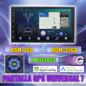 PANTALLA GPS UNIVERSAL CON JAULA Y MARCO 7 PULGADAS CARPLAY