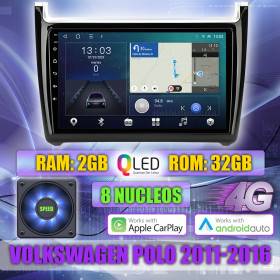 PANTALLA GPS VOLKSWAGEN POLO 2011-2016 9 PULGADAS CARPLAY