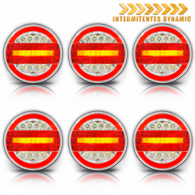 PACK 6 PILOTOS LED REDONDOS CUATRO FUNCIONES INTERMITENTES