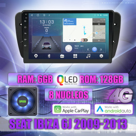 PANTALLA GPS SEAT IBIZA 6J 2009-2013 9 PULGADAS CARPLAY ANDROID