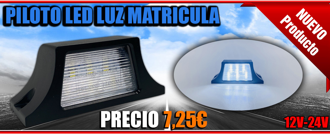 Piloto LED Luz para Iluminar la Matrícula del Camión, Remolque, Caravana... Homologados 12V 24V. 