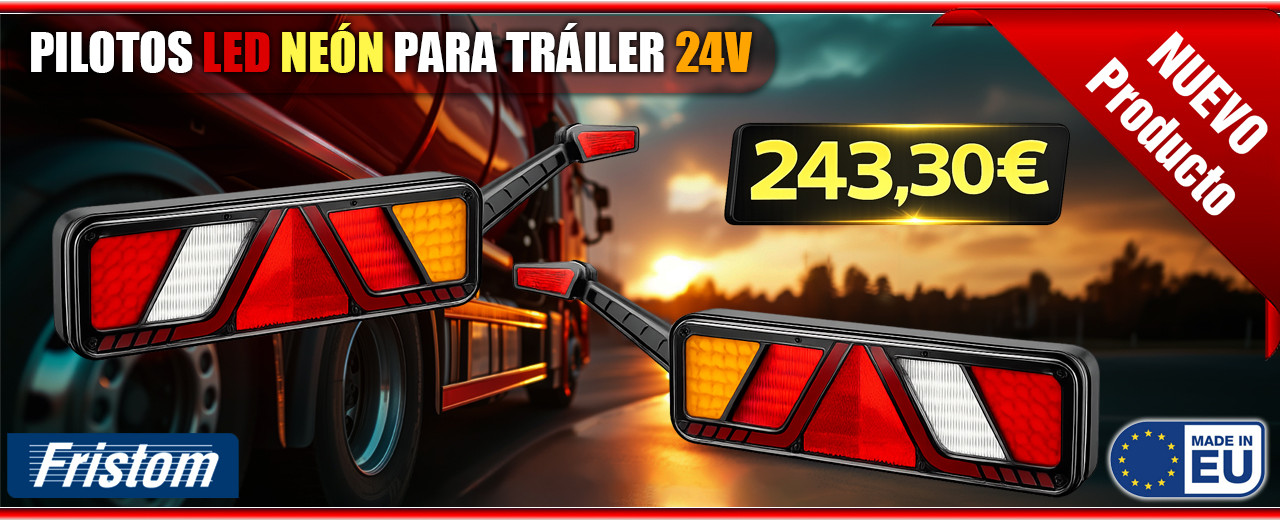 Pilotos LED Neón Traseros para Tráiler Siete Funciones con Cuernos Galibos.